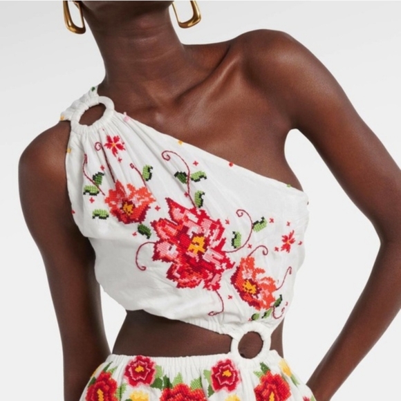 Farm Rio Embroidered Carmina Floral Maxi Dress - Picture 6 of 16